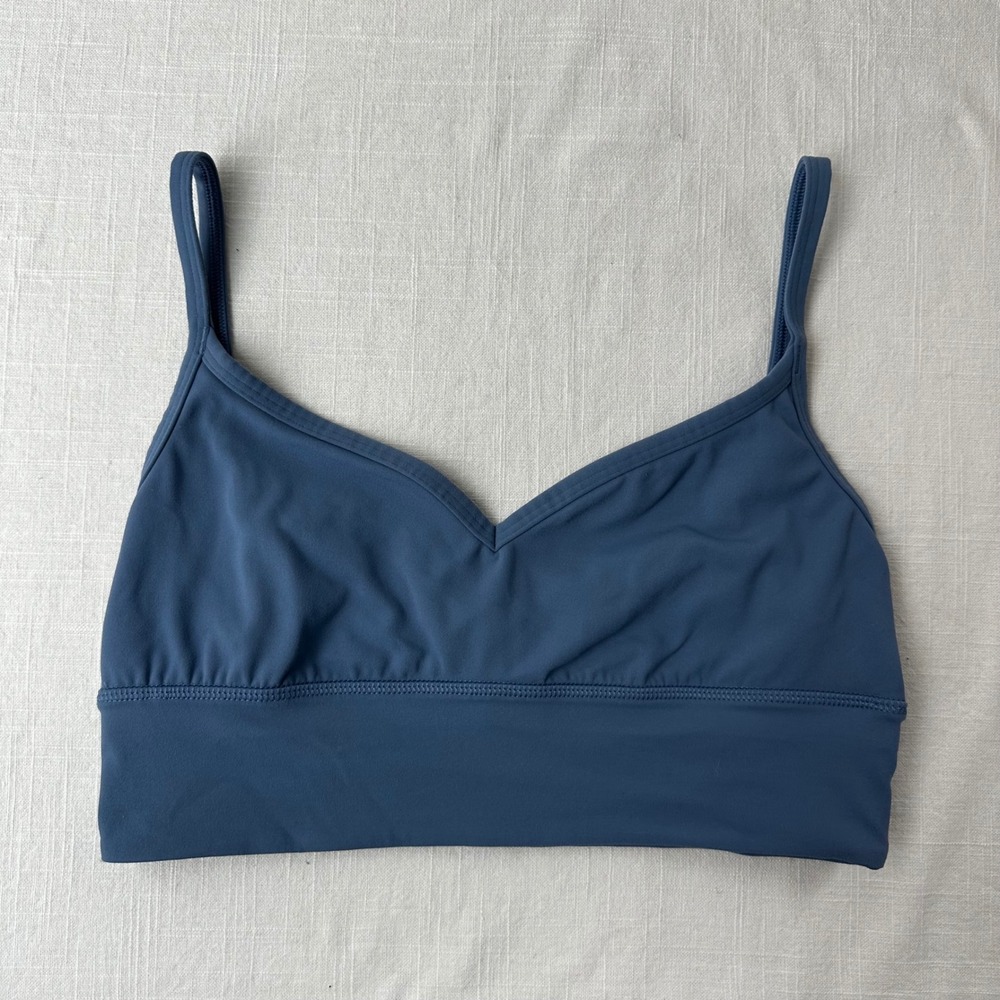 Lululemon Align Sweetheart Bra Size 10 Blue Nulu Light Support A/B Cup LW2E49S